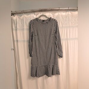 Gorgeous JCrew black and white gingham tunic dress